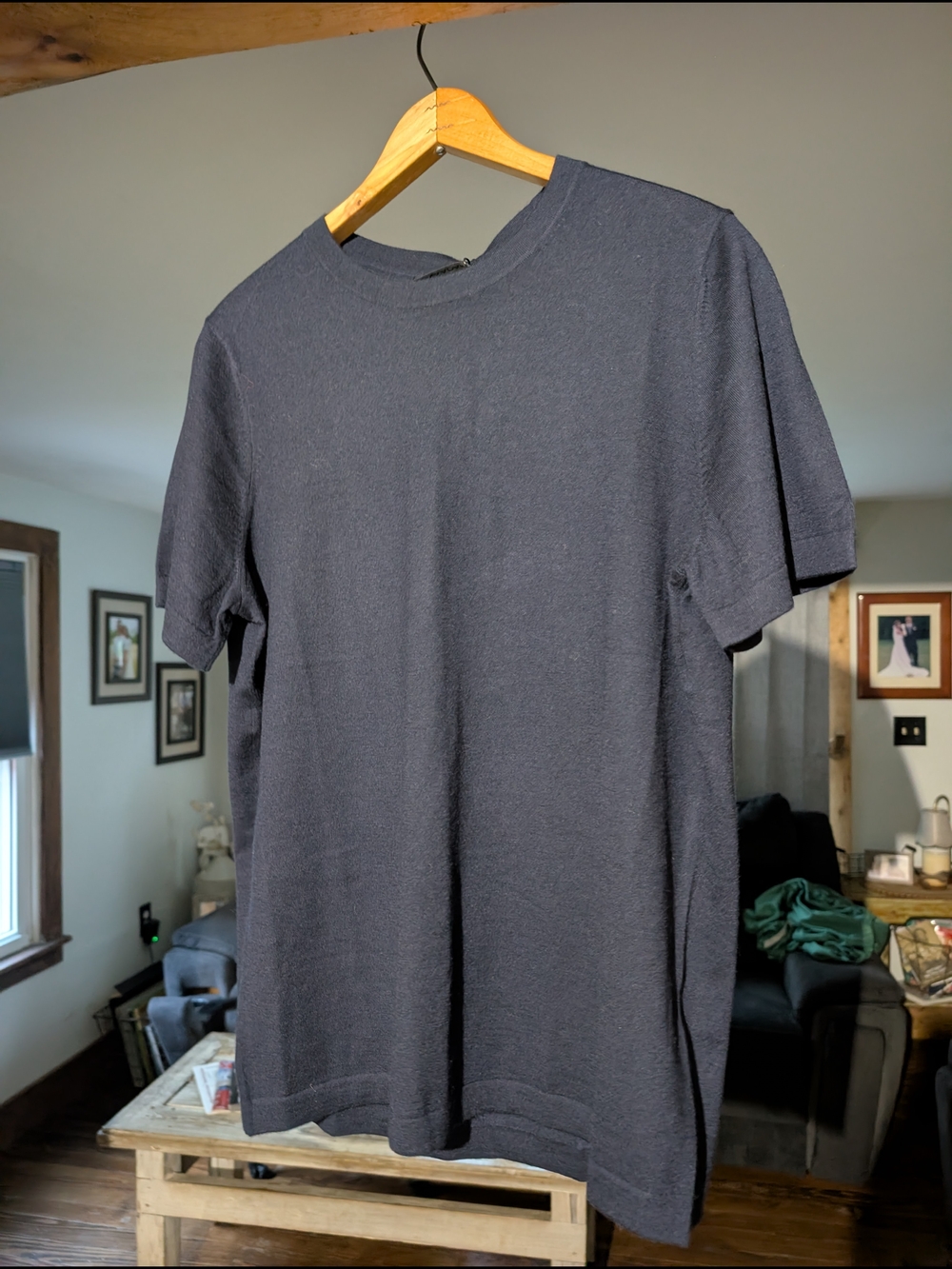 NAADAM Navy Short-Sleeve Cashmere Tee